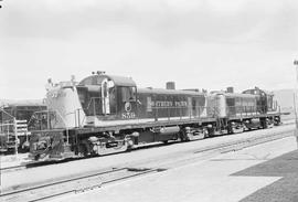 Northern Pacific diesel locomotive 859 at Bozeman, Montana, in 1955.