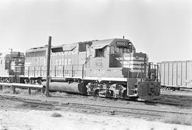 Burlington Northern diesel locomotive 3000 at Ottumwa, Iowa in 1972.