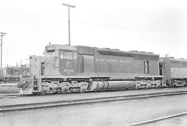 Burlington Northern diesel locomotive 6400 at Auburn, Washington in 1971.