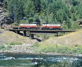 Saint Maries River Railroad Diesel Locomotives Number 502 and 501 Near Avery, Idaho in August 1981.