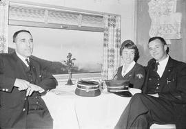 Northern Pacific railroad crew members aboard Vista-Dome North Coast Limited in 1962.