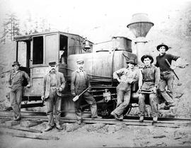 Columbia and Puget Sound Railroad steam locomotive number 7, Alki, at Newcastle, Washington, circ...