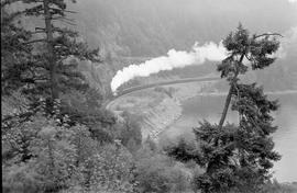 Canadian Pacific Railway steam locomotive 2860 at Between North Vancouver and Squamish, British C...