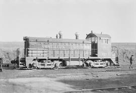 Burlington Northern diesel locomotive 201 at Vancouver, Washington in 1972.