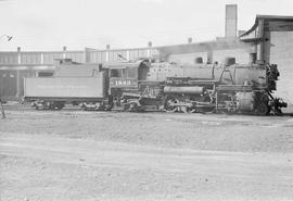 Northern Pacific steam locomotive 1843 at Helena, Montana, in 1951.