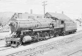 Northern Pacific steam locomotive 1603 at Livingston, Montana, in 1952.