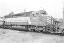 Burlington Northern diesel locomotive 6465 at Auburn, Washington in 1971.