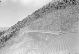 On board Northern Pacific Vista-Dome North Coast Limited at Skones, Montana, in 1955.