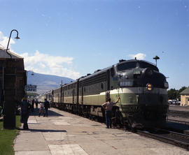 Amtrak diesel locomotive 9788 at Livingston, Montana in September 1972.