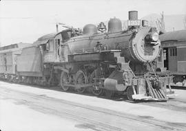 Northern Pacific steam locomotive 1357 at Lewiston, Idaho, in 1950.