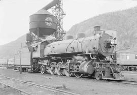 Northern Pacific steam locomotive 1592 at Paradise, Montana, in 1954.