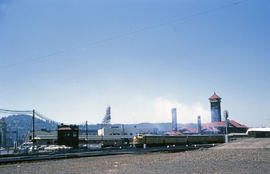 Union Pacific Railroad Company diesel locomotive at Portland, Oregon in 1965.