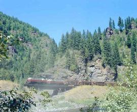 St. Maries River Railroad Diesel Locomotives Number 501 and 502 at Avery, Idaho in August 1981.