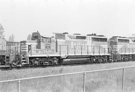 Burlington Northern diesel locomotive 2534 at Reservation, Washington in 1972.