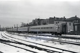 Amtrak passenger train at New London, Connecticut on January 25, 1977.