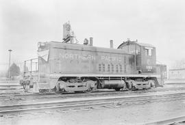 Burlington Northern diesel locomotive 589 at Auburn, Washington in 1971.