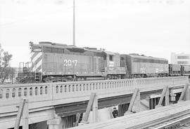 Burlington Northern diesel locomotive 2017 at Minneapolis Jct., Minnesota in 1973.