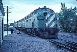 Burlington Northern Diesel Locomotive 786 at Fergus Falls, Minnesota in 1980