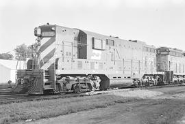 Burlington Northern diesel locomotive 1605 at Galesburg, Illinois in 1972.