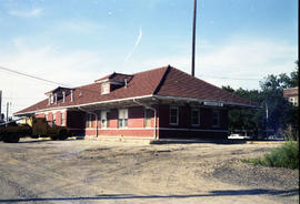 Burlington Northern depot at Okmulgee, Oklahoma in 1982.