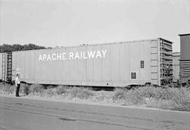 Apache Railway Wood Chip Car Number 1335 at Sacramento, California in August, 1973.