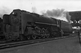 New York Central Railroad steam locomotive 6022 at Englewood, Illinois in September 1946.