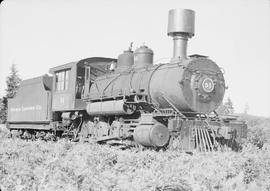 Polson Logging Company steam locomotive 51 at Railroad Camp, Washington, circa 1948.