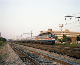 Amtrak electric locomotive 929 at Washington, District of Columbia on July 5, 1982.