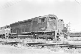 Burlington Northern diesel locomotive 6424 at Auburn, Washington in 1971.