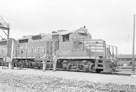 Burlington Northern diesel locomotive 2057 at Auburn, Washington in 1971.