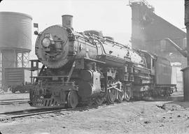 Northern Pacific steam locomotive 2608 at Missoula, Montana, in 1943.