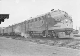 Northern Pacific diesel locomotive number 6512 at Tacoma, Washington, in 1950.