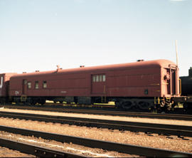 Canadian National Railway Company rail post office car at Capreol, Ontario on July 06, 1990.