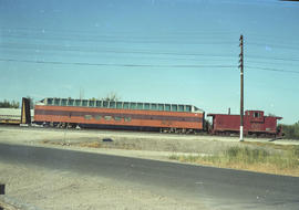 Chicago, Milwaukee, St. Paul & Pacific Railroad Company dome car number 55 at Nampa, idaho in...