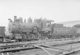 Northern Pacific steam locomotive 1054 at South Tacoma, Washington, in 1953.