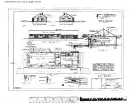 Great Northern Engineering Drawing, Depot at Big Sandy, Montana, 1954