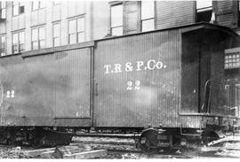 Tacoma Railway and Power Company box car 22 at Tacoma, Washington, circa 1920.