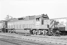 Burlington Northern diesel locomotive 2099 at Auburn, Washington in 1975.