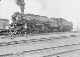 Northern Pacific steam locomotive 5114 at Pasco, Washington, circa 1950.