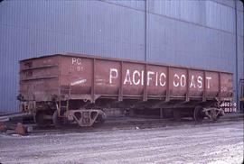 Pacific Coast Railroad gondola number 9065 at unknown, Washington, circa 1956.