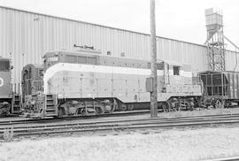 Burlington Northern diesel locomotive 1539 at Minneapolis, Minnesota in 1973.