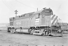 Burlington Northern diesel locomotive 4260 at Tacoma, Washington in 1971.