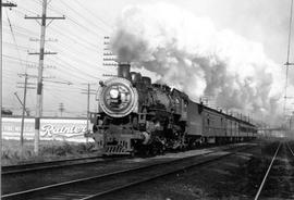 Northern Pacific steam locomotive 2232 at Seattle, Washington, circa 1940.