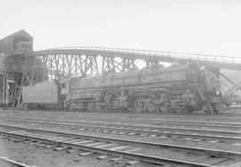 Northern Pacific steam locomotive 5011 at Livingston, Montana, in 1953.