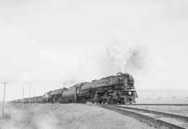 Northern Pacific steam locomotive 5105 at Glendive, Montana, in 1953.