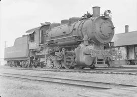 Northern Pacific steam locomotive 1187 at Laurel, Montana, in 1949.