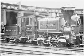 Northern Pacific steam locomotive 1 at St. Paul, Minnesota, circa 1935.