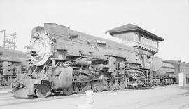 Southern Pacific Railroad steam locomotive number 4360 at San Francisco, California in 1953.