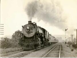 Great Northern Railway steam locomotive 2501 at Black River, Washington in 1934.