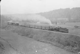 Northern Pacific steam locomotive 1677 at Snohomish, Washington, circa 1953.